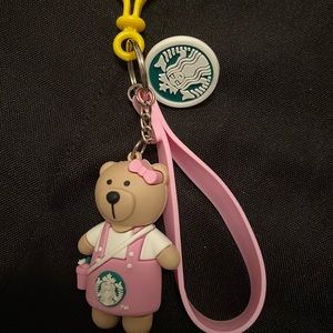 Super cute bear Starbucks keychain